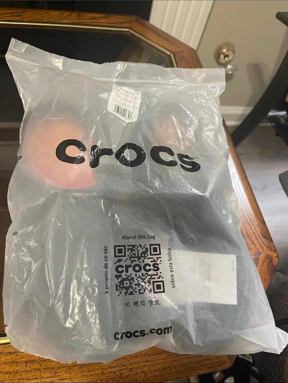 CROCS Echo Ro Clog Sunset in Black with Orange Accent
